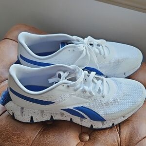 Reebok White and Blue Athletic Shoes